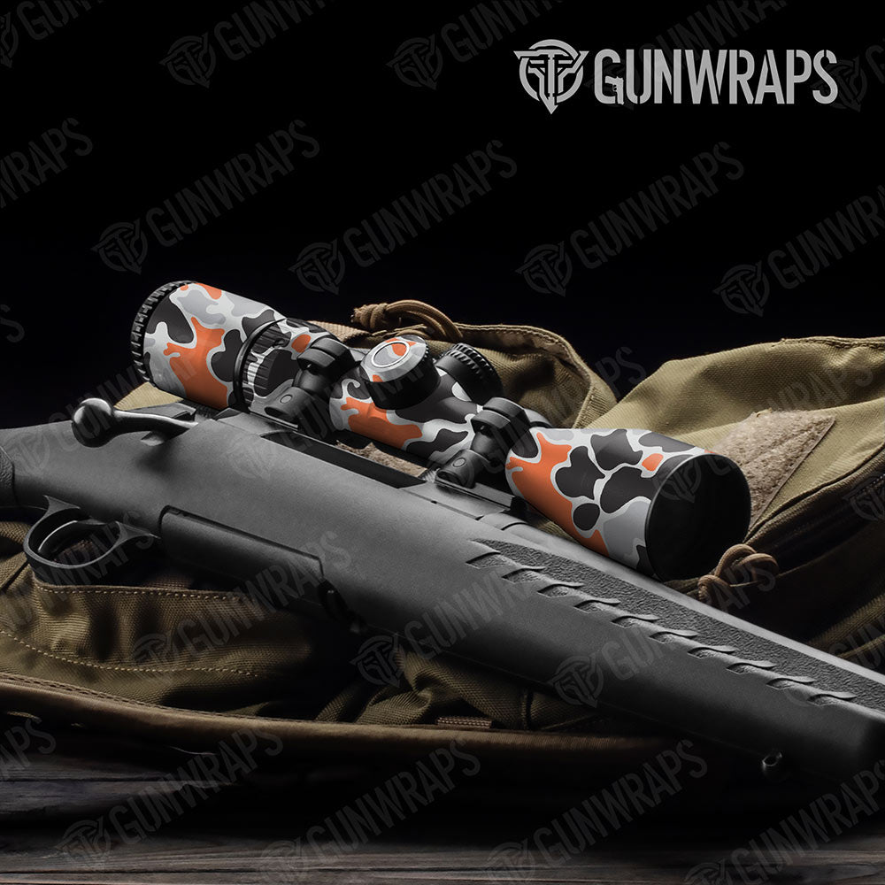 Old School Duck Orange Tiger Gun Skin Vinyl Wrap