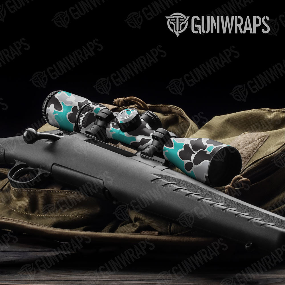 Old School Duck Tiffany Blue Tiger Gun Skin Vinyl Wrap