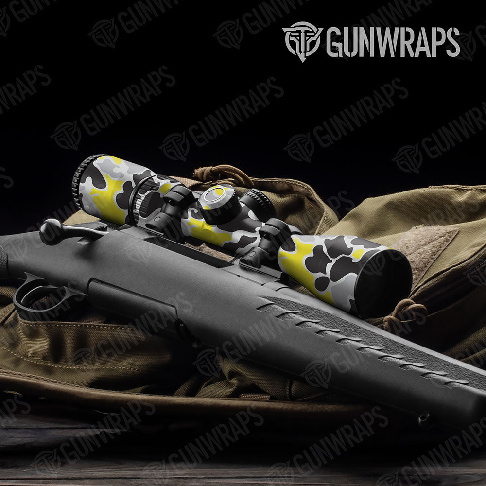 Old School Duck Yellow Tiger Gun Skin Vinyl Wrap