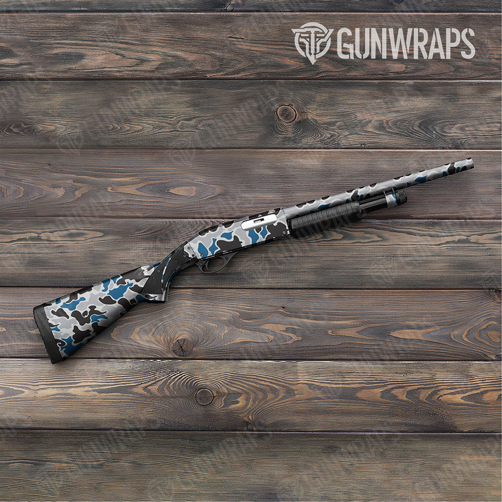 Old School Duck Blue Tiger Gun Skin Vinyl Wrap