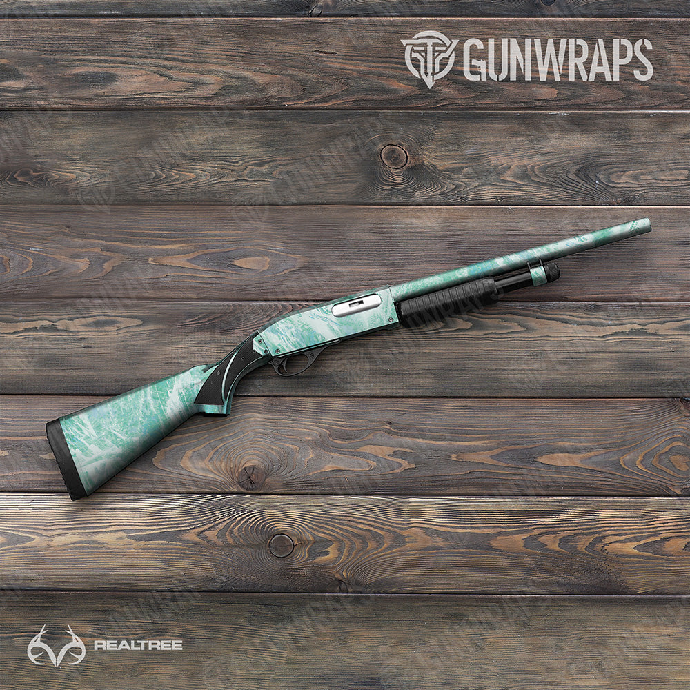 Shotgun Realtree Aspect Teal Waters Camo Gun Skin Vinyl Wrap