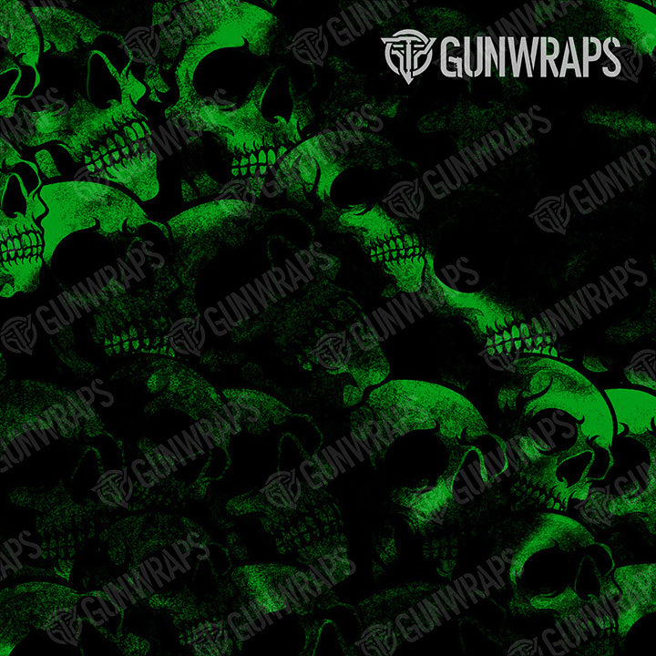 AR 15 Mag & Mag Well Skull Green Gun Skin Pattern