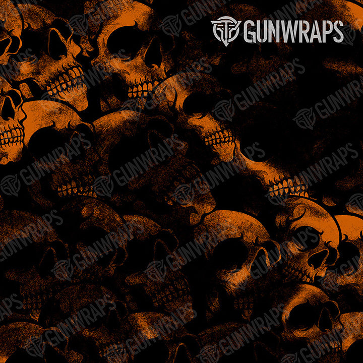 AR 15 Mag & Mag Well Skull Orange Gun Skin Pattern