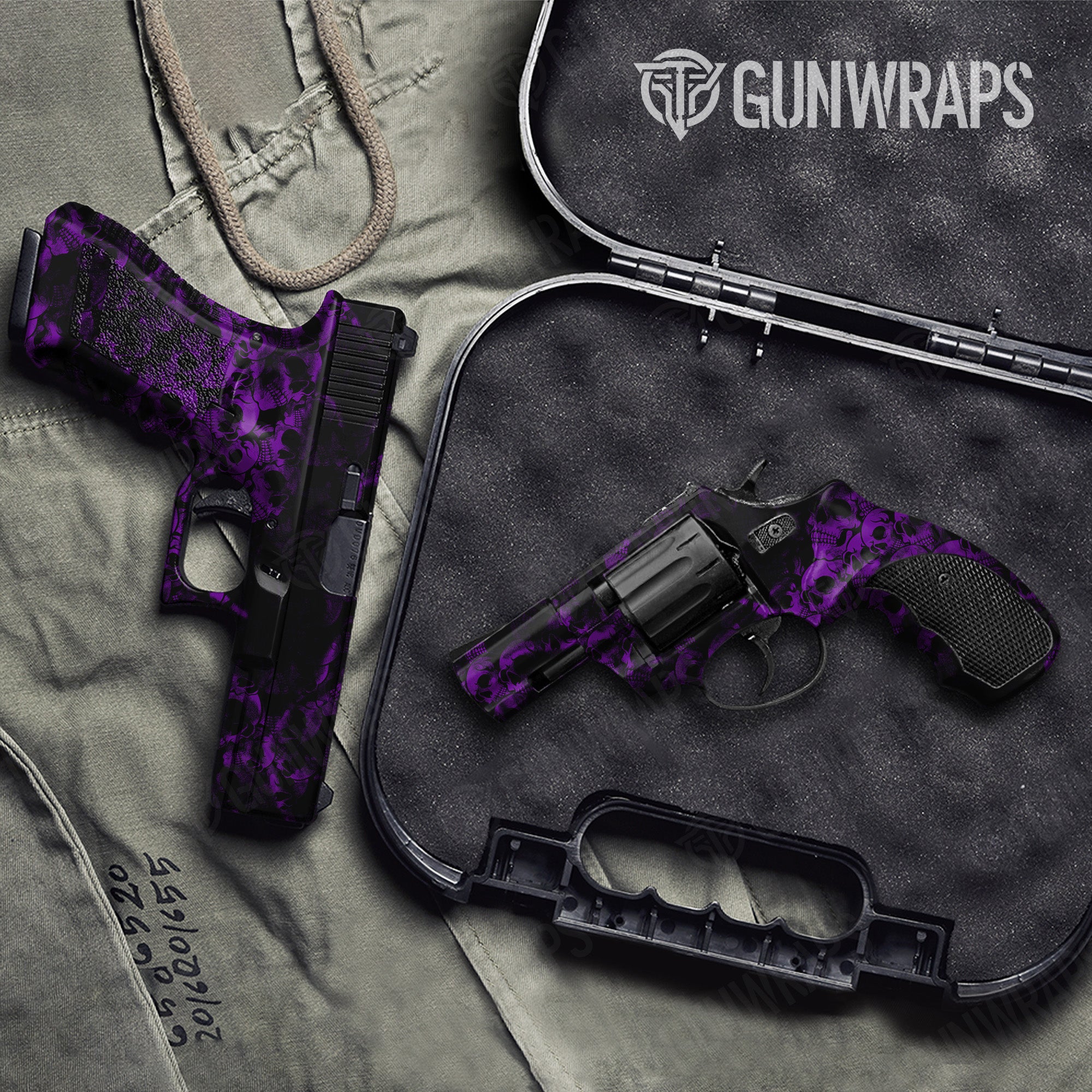 Pistol & Revolver Skull Purple Gun Skin Pattern