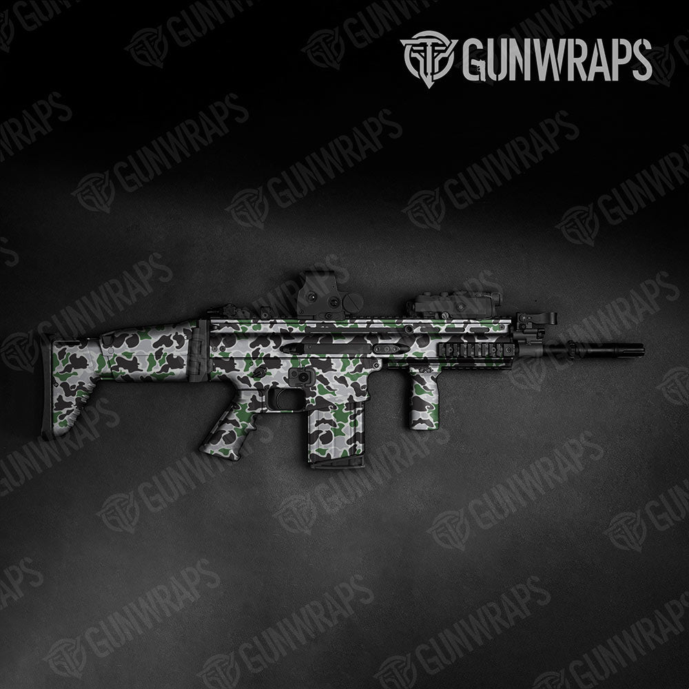 Old School Duck Green Tiger Gun Skin Vinyl Wrap