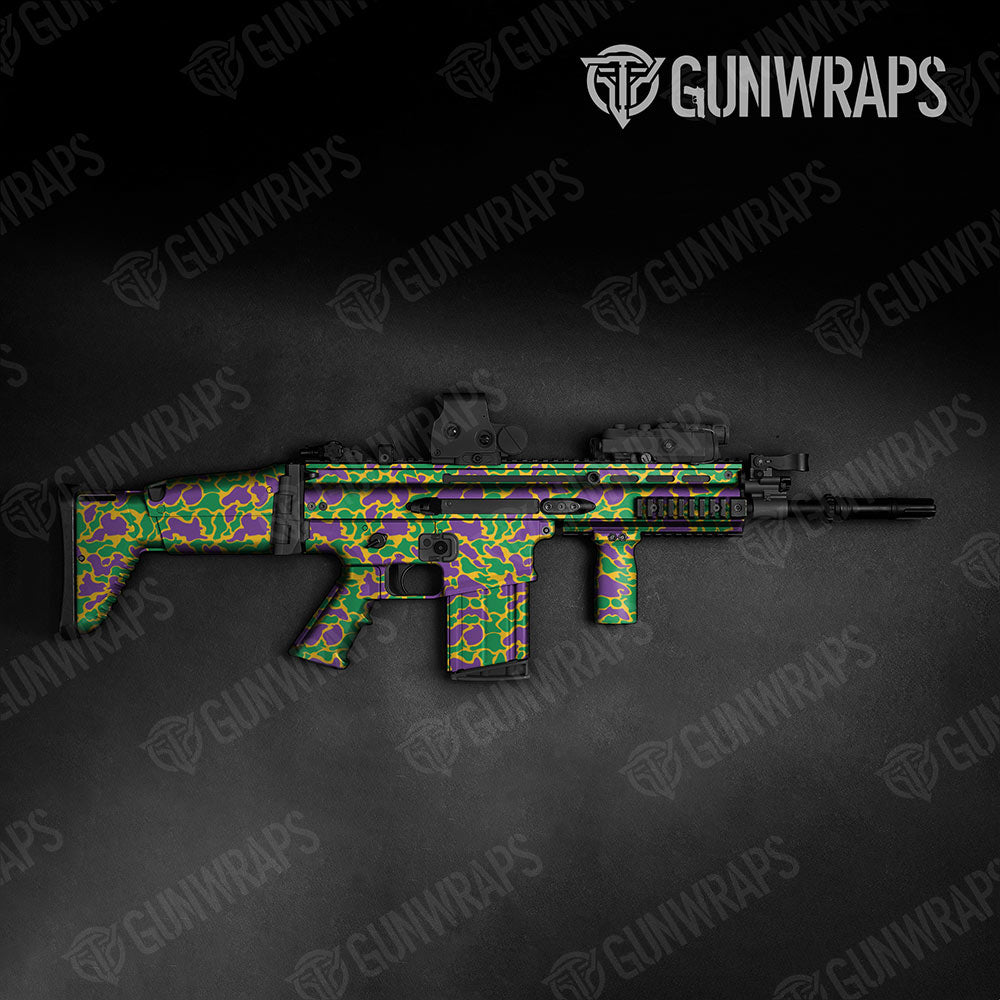 Old School Duck Mardi Gras Gun Skin Vinyl Wrap