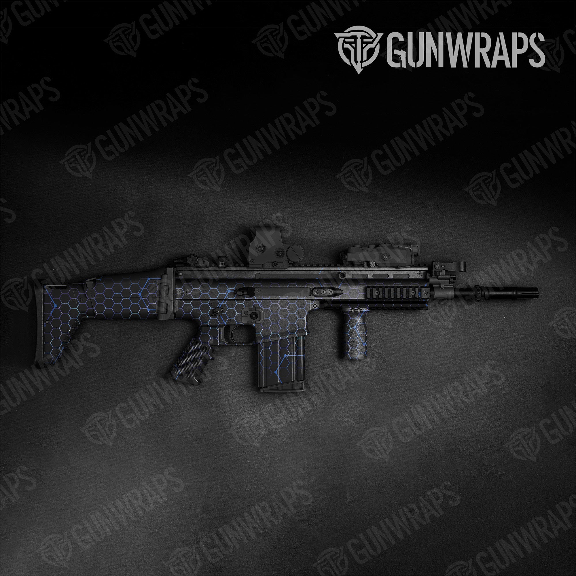Vivid Hex Blue Gun Skin Vinyl Wrap