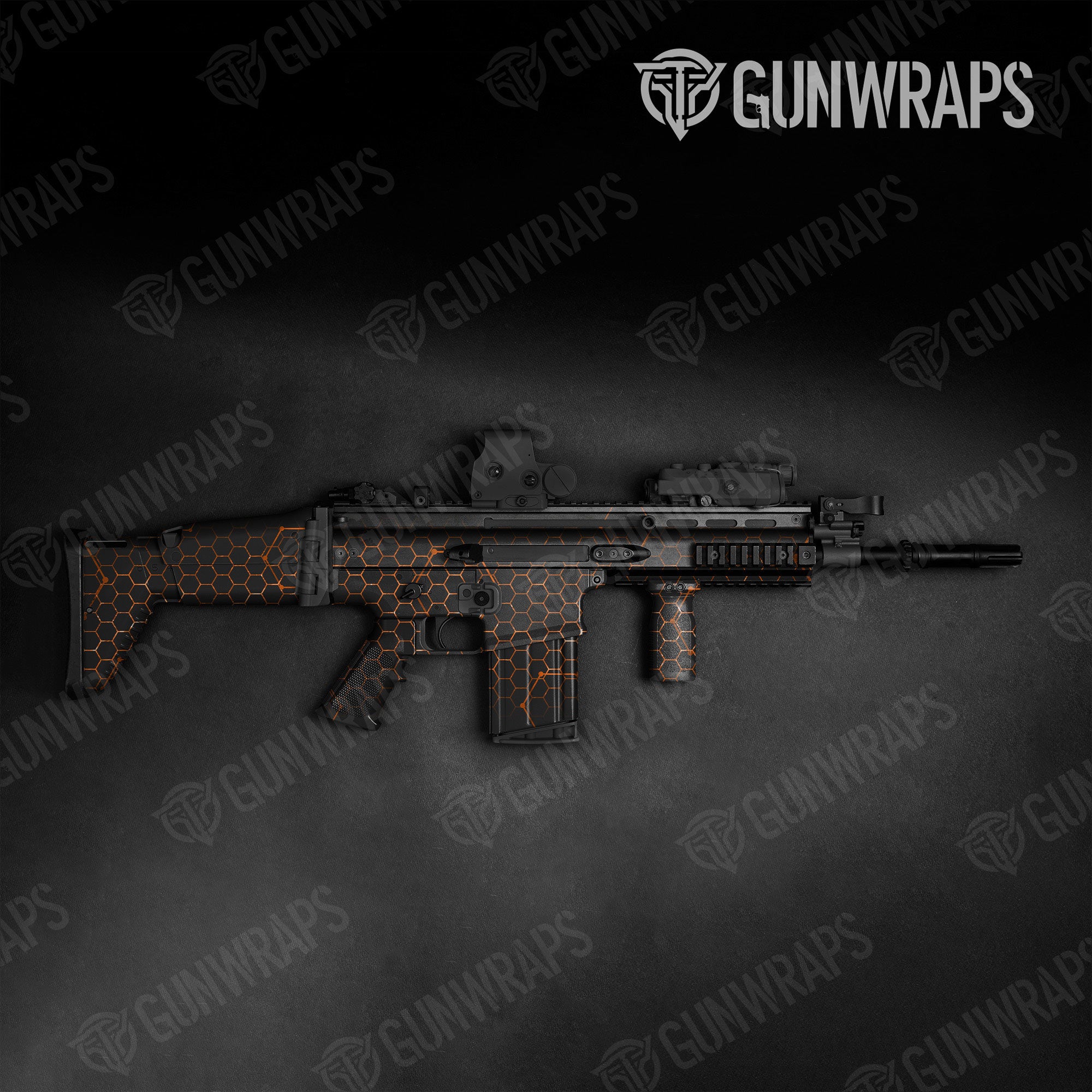Vivid Hex Orange Gun Skin Vinyl Wrap