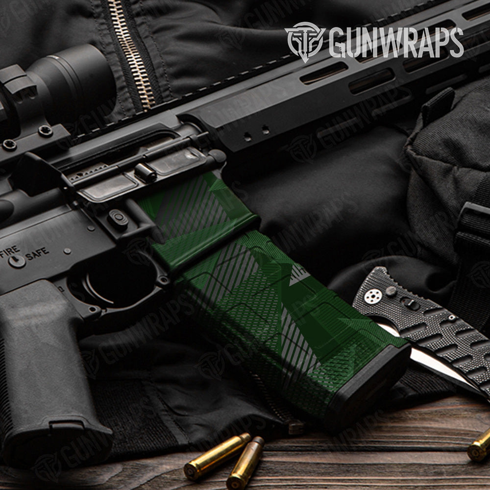 AR 15 Mag & Mag Well Trigon Elite Green Gun Skin Pattern