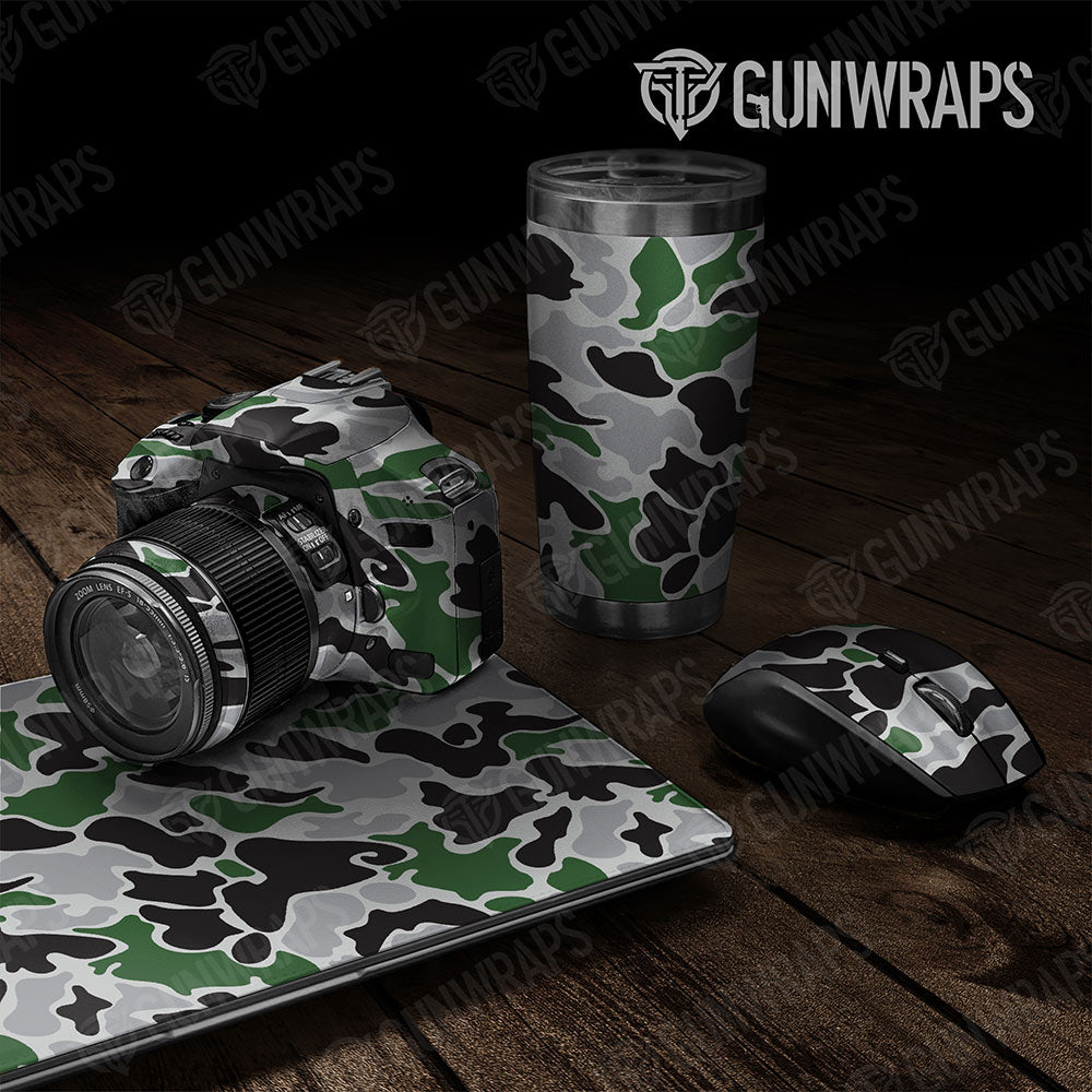 Old School Duck Green Tiger Gun Skin Vinyl Wrap
