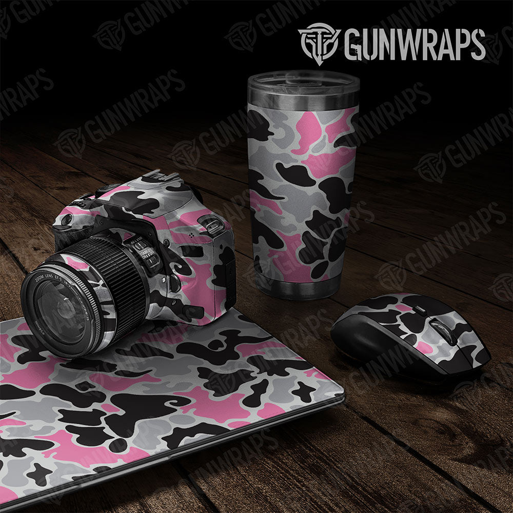Old School Duck Pink Tiger Gun Skin Vinyl Wrap