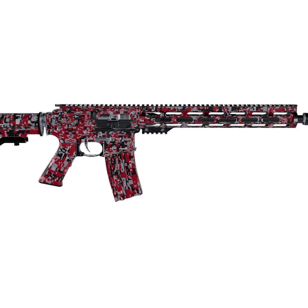 AR 15 Digital Red Tiger Camo Gun Skin