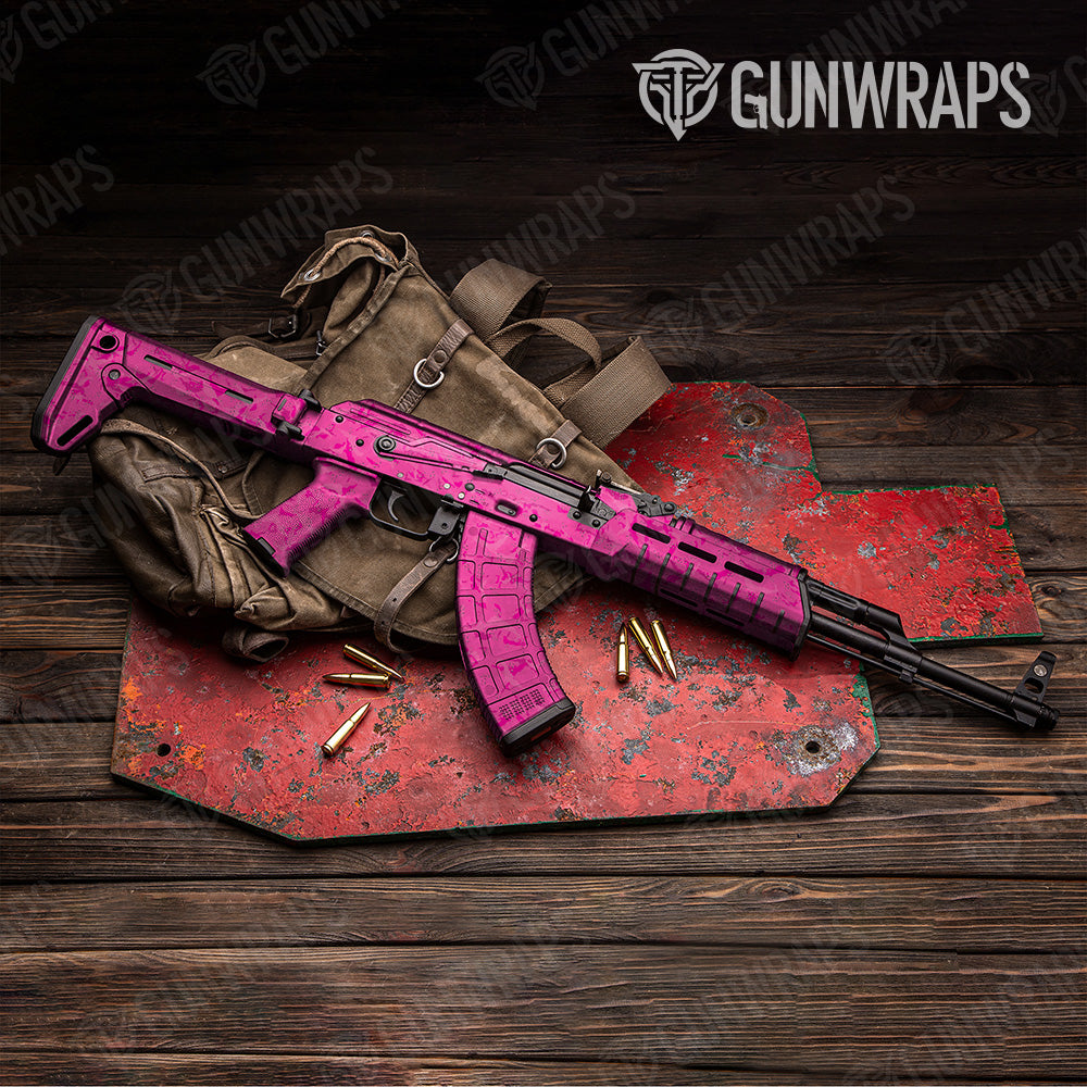 Battle Storm Elite Magenta Camo AK 47 Gun Skin Vinyl Wrap