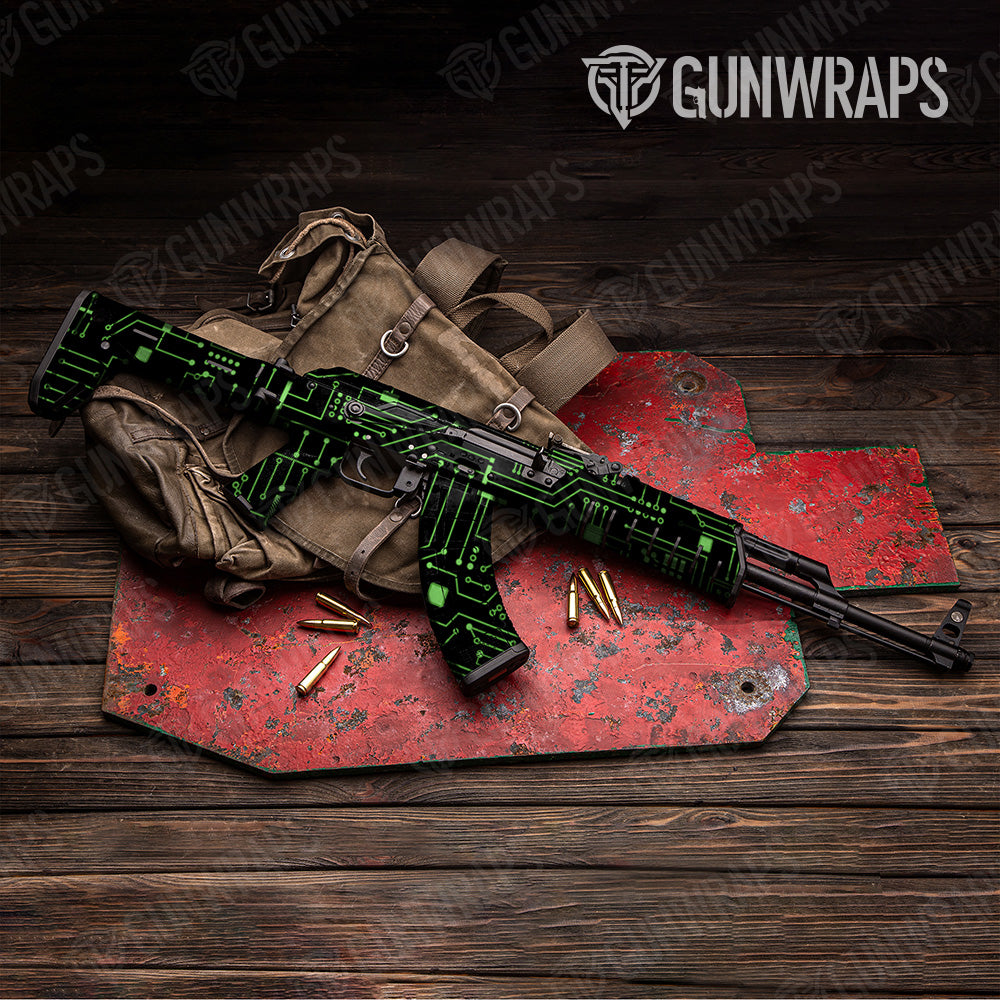 Circuit Board Green AK 47 Gun Skin Vinyl Wrap