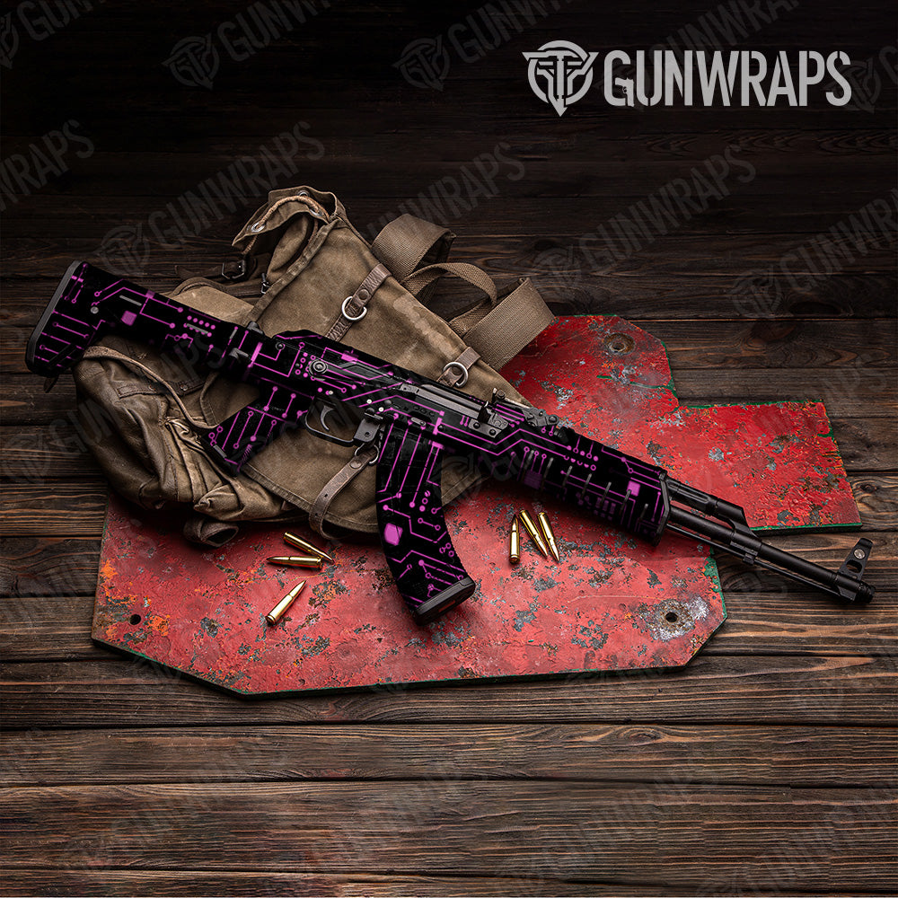 Circuit Board Magenta AK 47 Gun Skin Vinyl Wrap