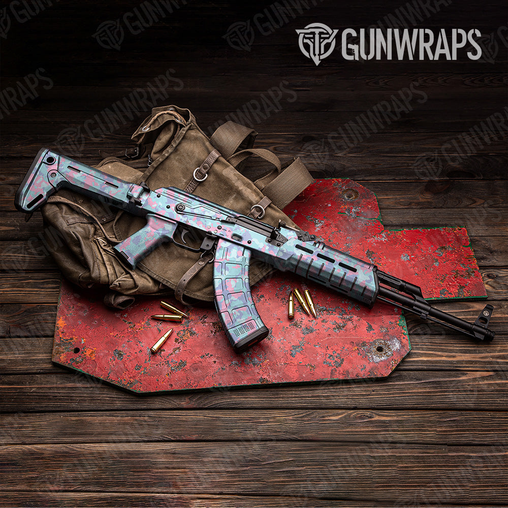 Cumulus Cotton Candy Camo AK 47 Gun Skin Vinyl Wrap