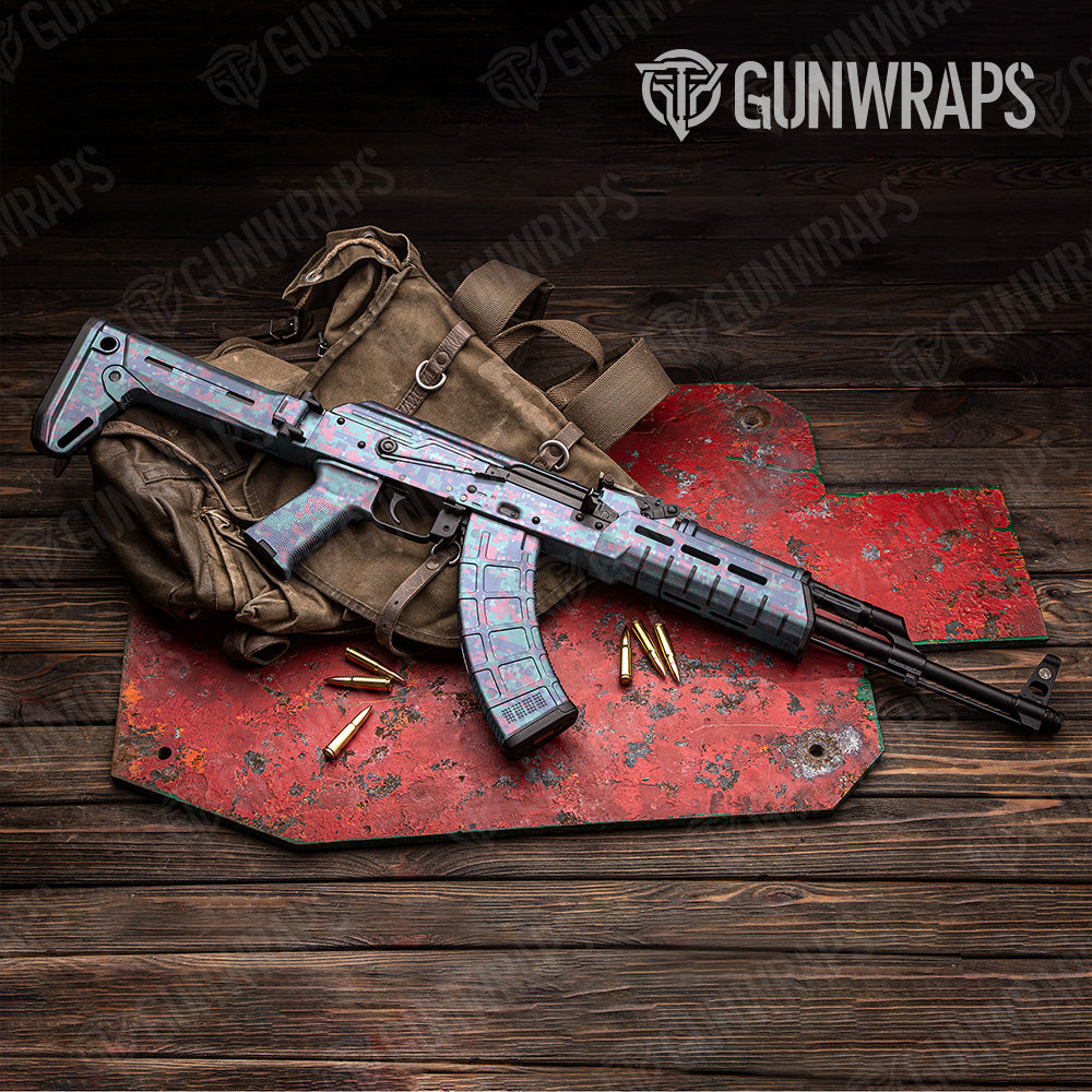 Digital Cotton Candy Camo AK 47 Gun Skin Vinyl Wrap