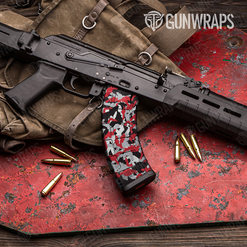 Erratic Red Tiger Camo AK 47 Mag Gun Skin Vinyl Wrap