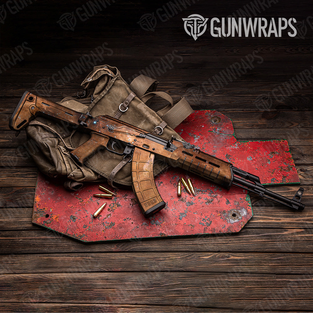 Galaxy Orange Nebula AK 47 Gun Skin Vinyl Wrap
