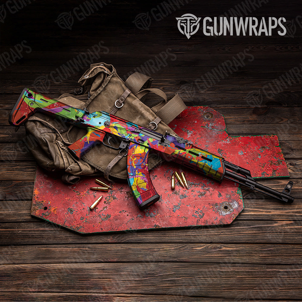 Paint Splatter Tomato AK 47 Gun Skin Vinyl Wrap