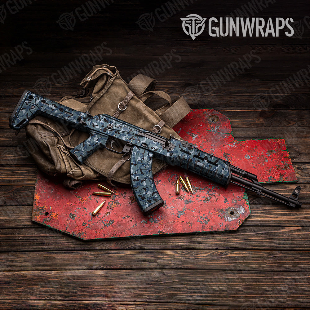 Ragged Navy Camo AK 47 Gun Skin Vinyl Wrap