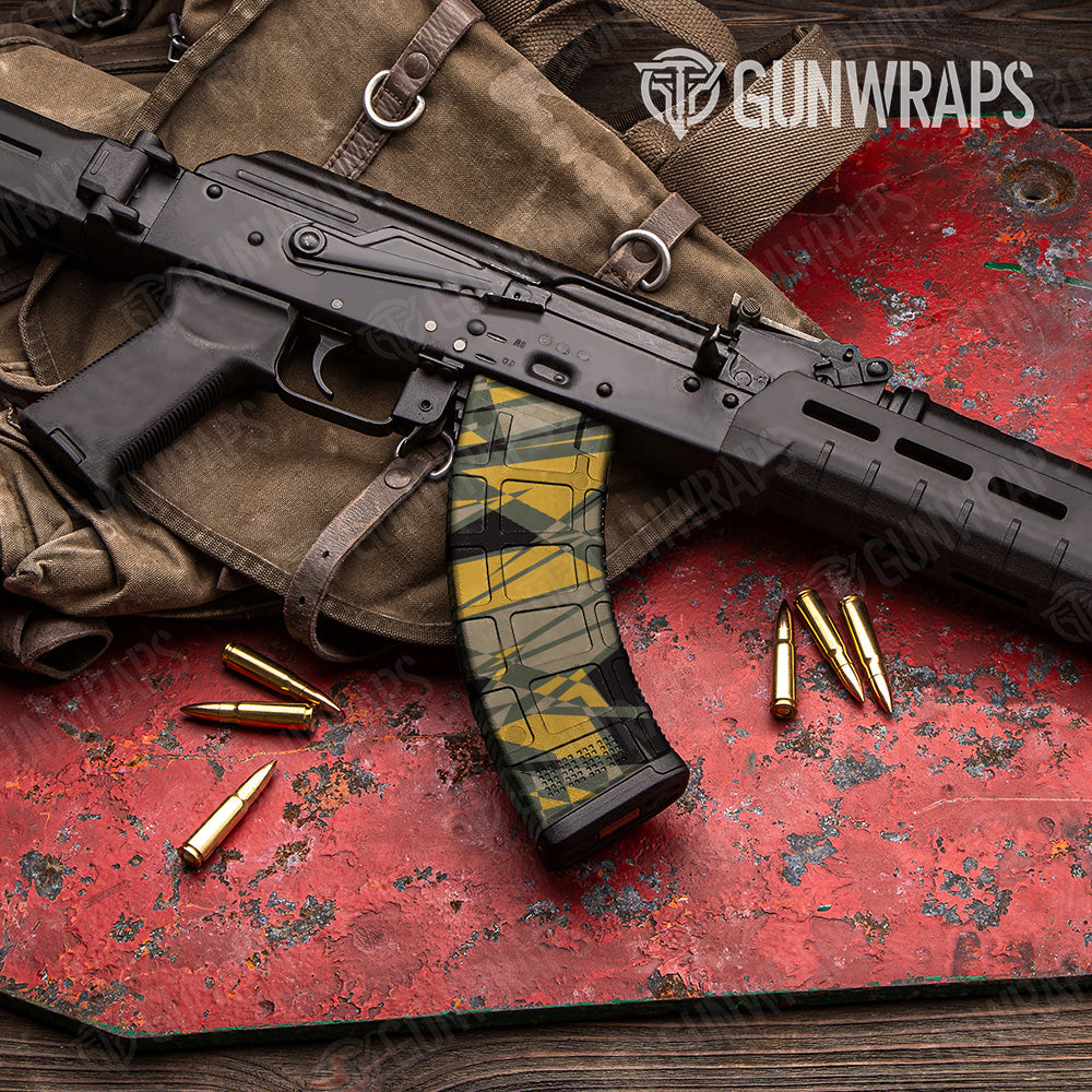 Sharp Militant Yellow Camo AK 47 Mag Gun Skin Vinyl Wrap