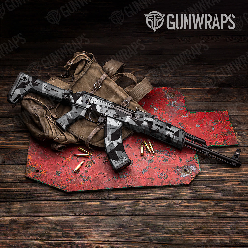 Shattered Urban Night Camo AK 47 Gun Skin Vinyl Wrap