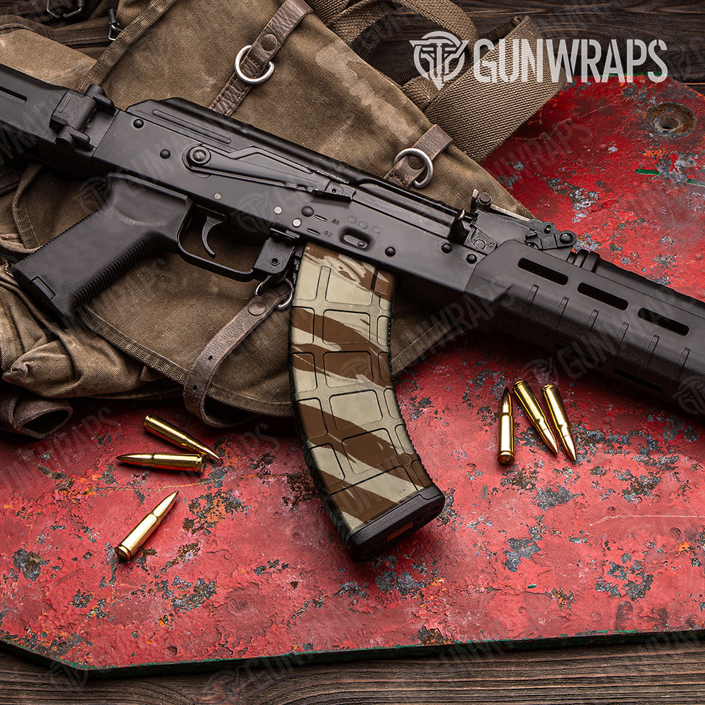 Shredded Desert Camo AK 47 Mag Gun Skin Vinyl Wrap