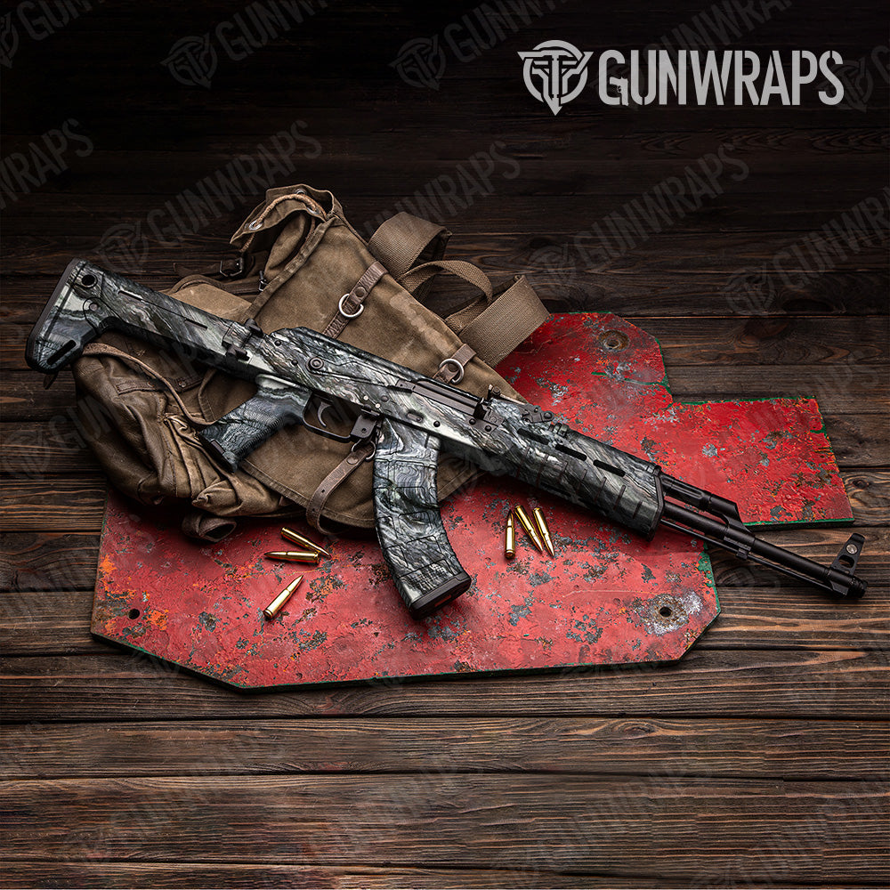 Stone Typhoon Gray Granite AK 47 Gun Skin Vinyl Wrap