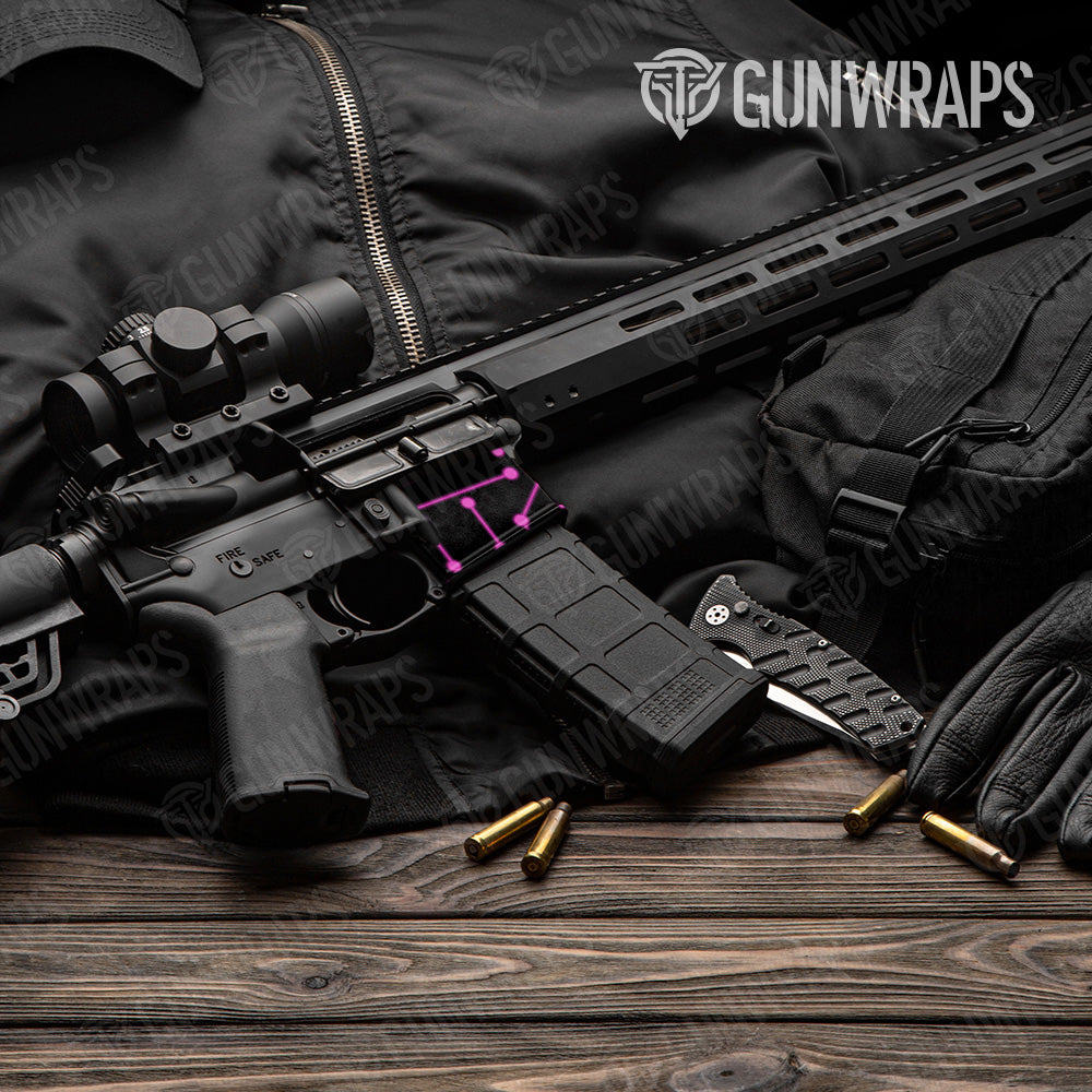 Circuit Board Magenta AR 15 Mag Well Gun Skin Vinyl Wrap