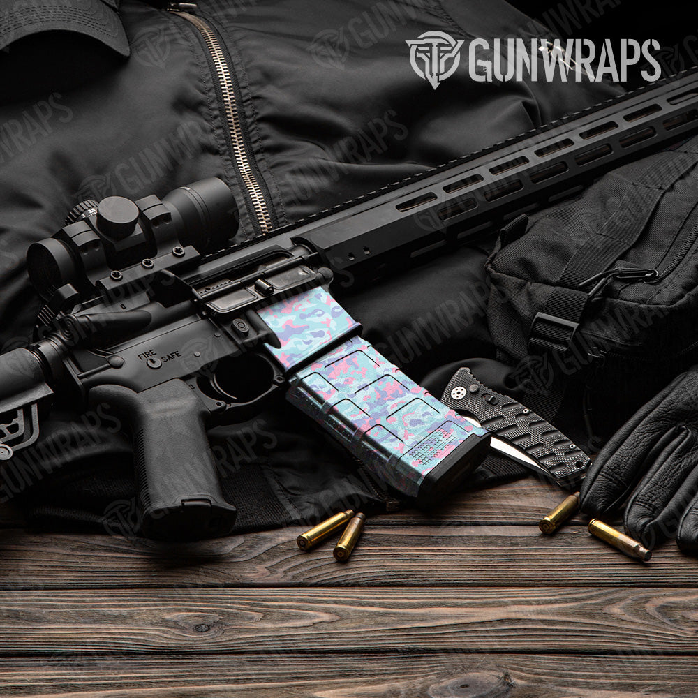 Classic Cotton Candy Camo AR 15 Mag & Mag Well Gun Skin Vinyl Wrap