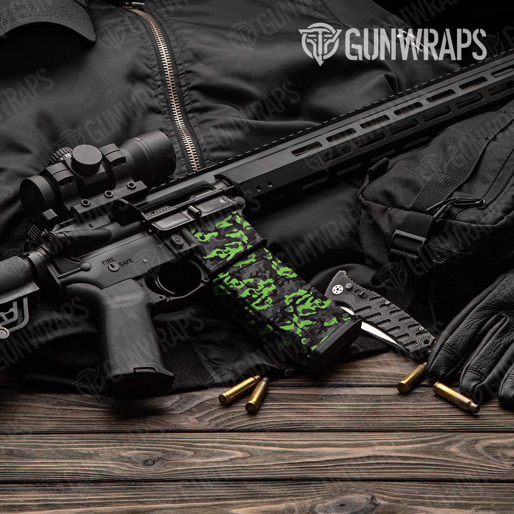Classic Metro Green Camo AR 15 Mag & Mag Well Gun Skin Vinyl Wrap