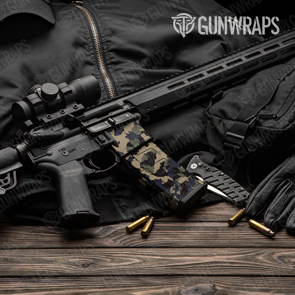 Cumulus Militant Blue Camo AR 15 Mag & Mag Well Gun Skin Vinyl Wrap