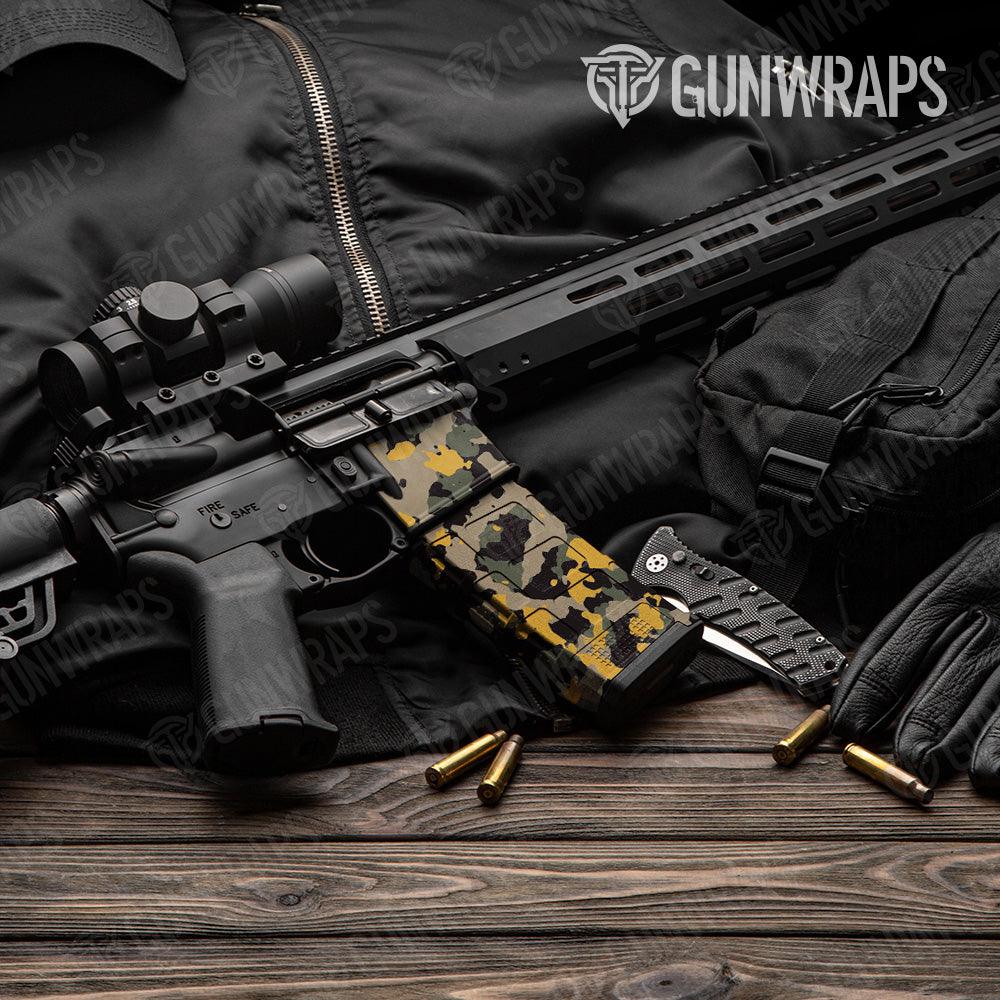 Cumulus Militant Yellow Camo AR 15 Mag & Mag Well Gun Skin Vinyl Wrap