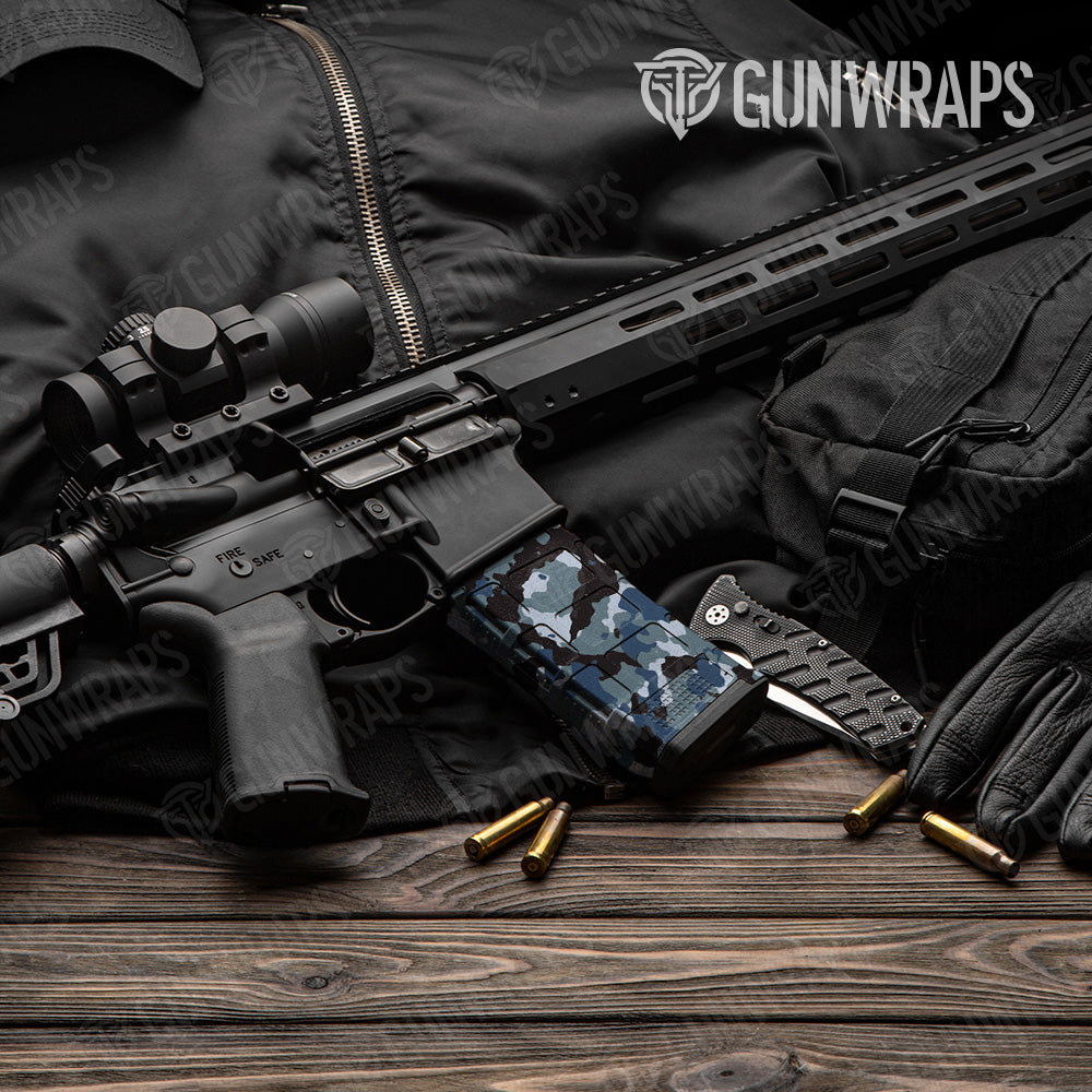 Cumulus Navy Camo AR 15 Mag Gun Skin Vinyl Wrap