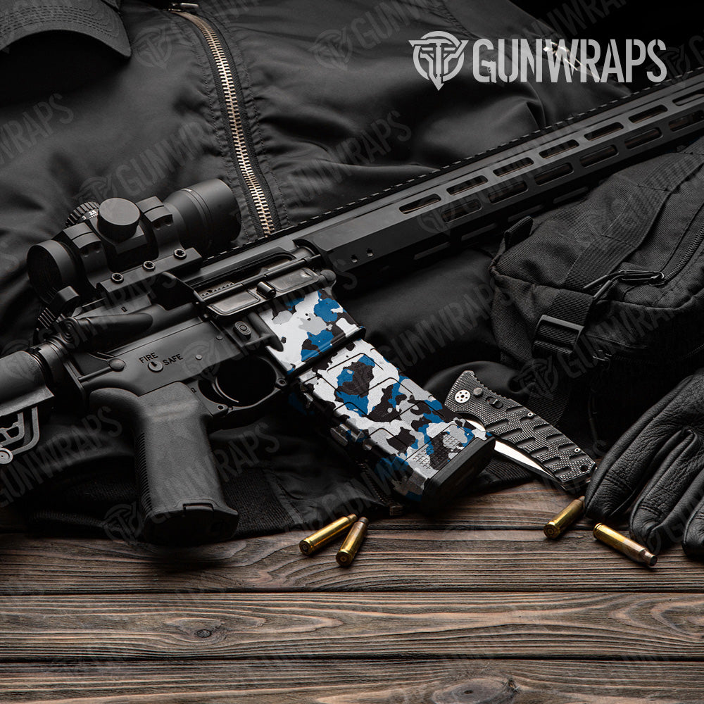 Cumulus Blue Tiger Camo AR 15 Mag & Mag Well Gun Skin Vinyl Wrap