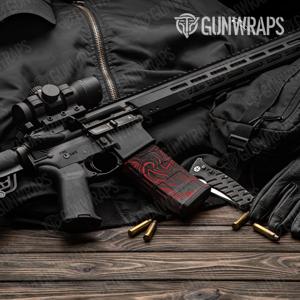 Damascus Red AR 15 Mag Gun Skin Vinyl Wrap