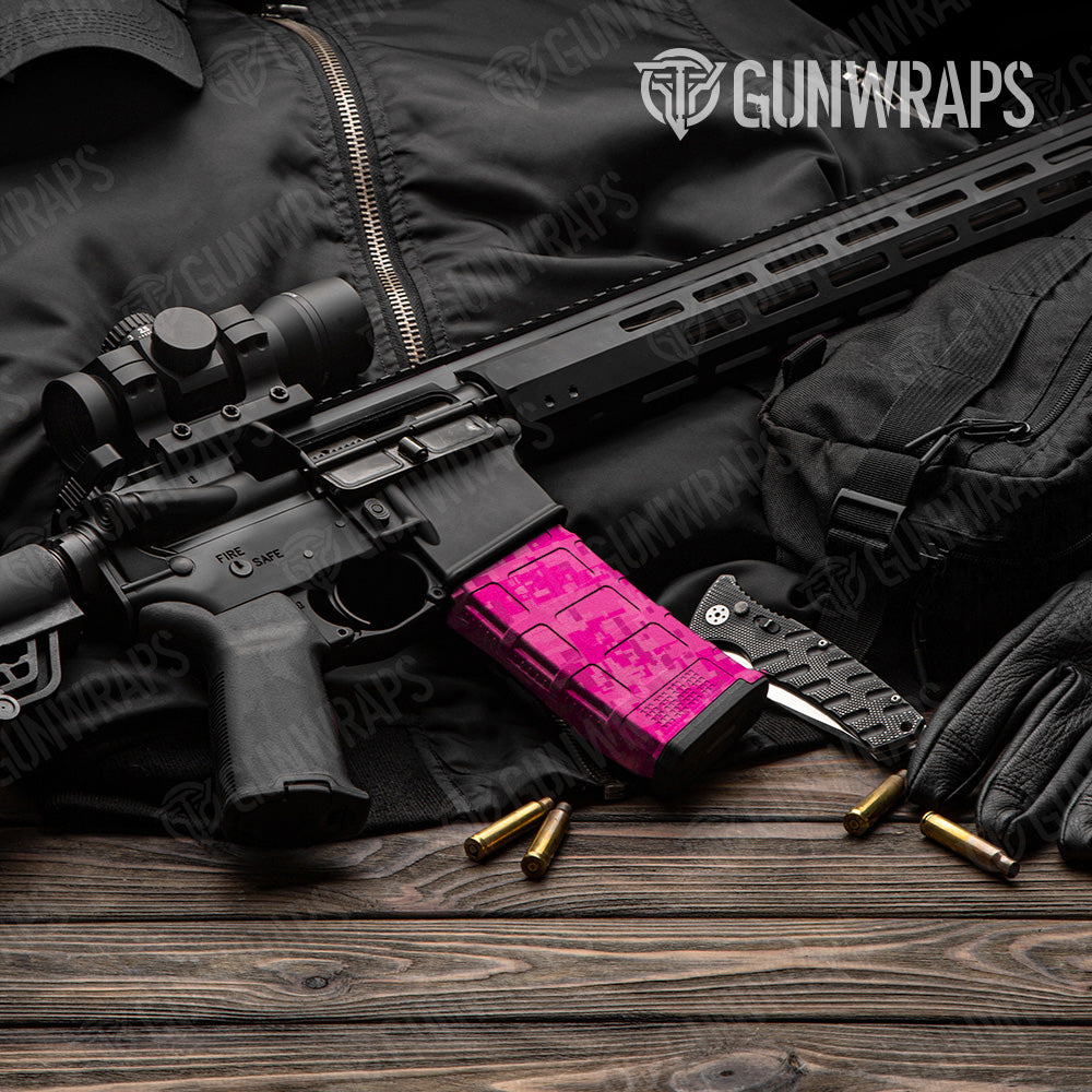 Digital Elite Magenta Camo AR 15 Mag Gun Skin Vinyl Wrap