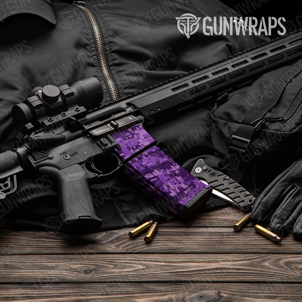 Digital Elite Purple Camo AR 15 Mag & Mag Well Gun Skin Vinyl Wrap