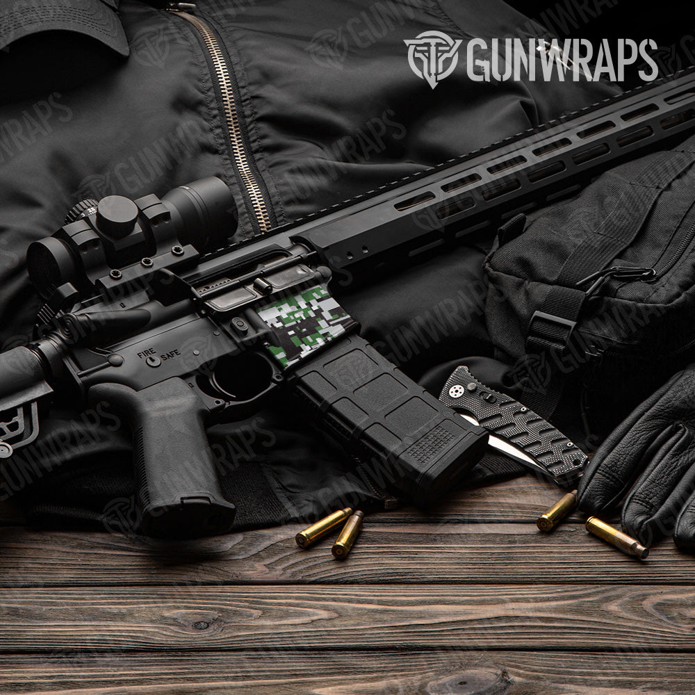 Digital Green Tiger Camo AR 15 Mag Well Gun Skin Vinyl Wrap