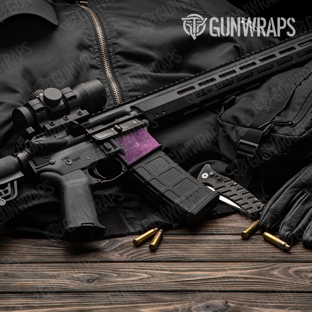 Galaxy Purple Nebula AR 15 Mag Well Gun Skin Vinyl Wrap
