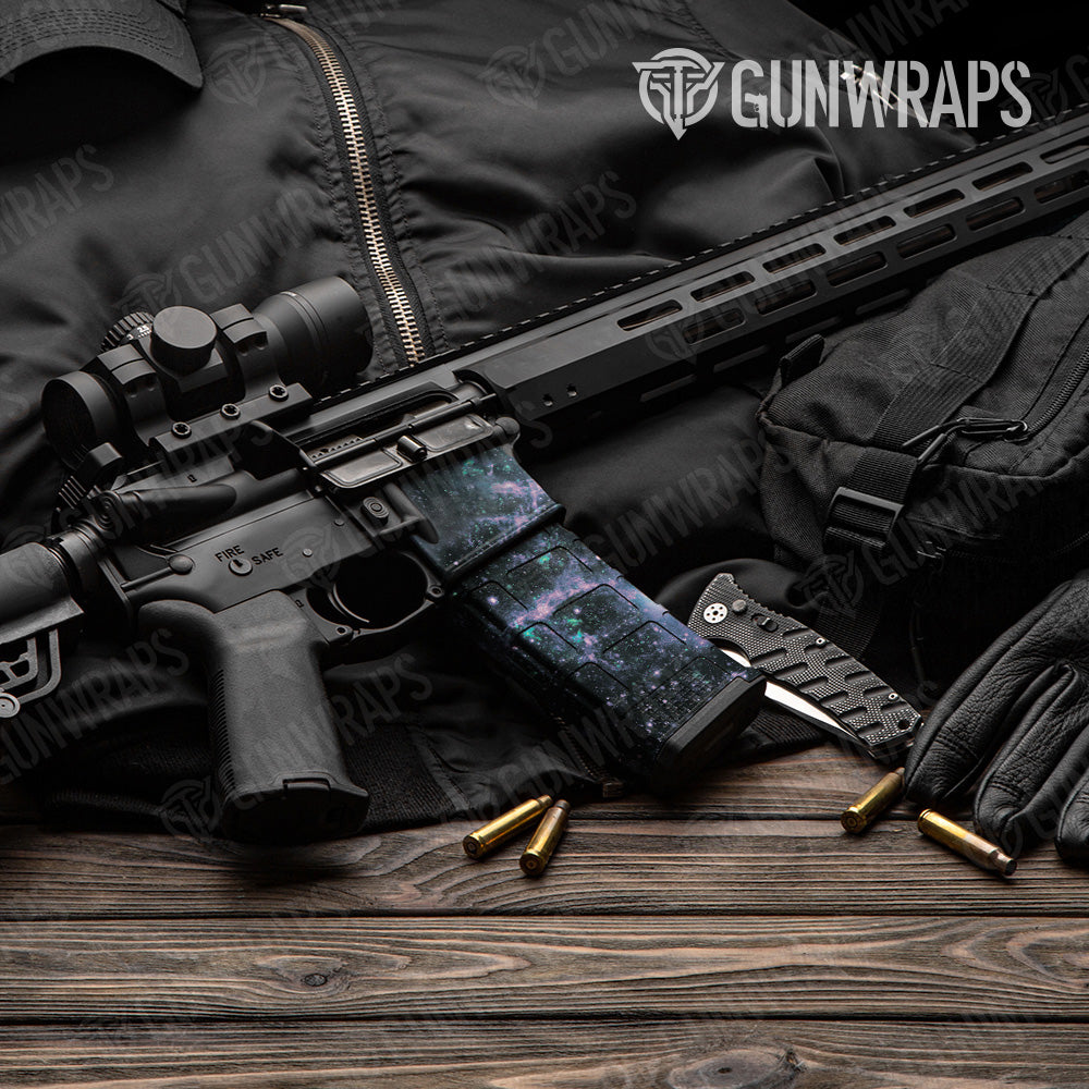 Galaxy Retro AR 15 Mag & Mag Well Gun Skin Vinyl Wrap