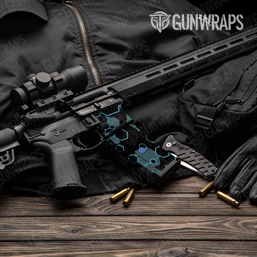 Hex DNA Midnight Frost AR 15 Mag & Mag Well Gun Skin Vinyl Wrap
