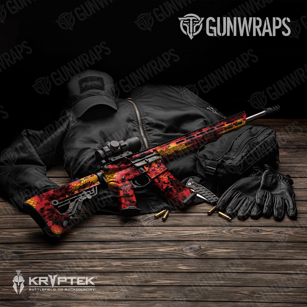 AR 15 Kryptek Lava Camo Gun Skin Vinyl Wrap