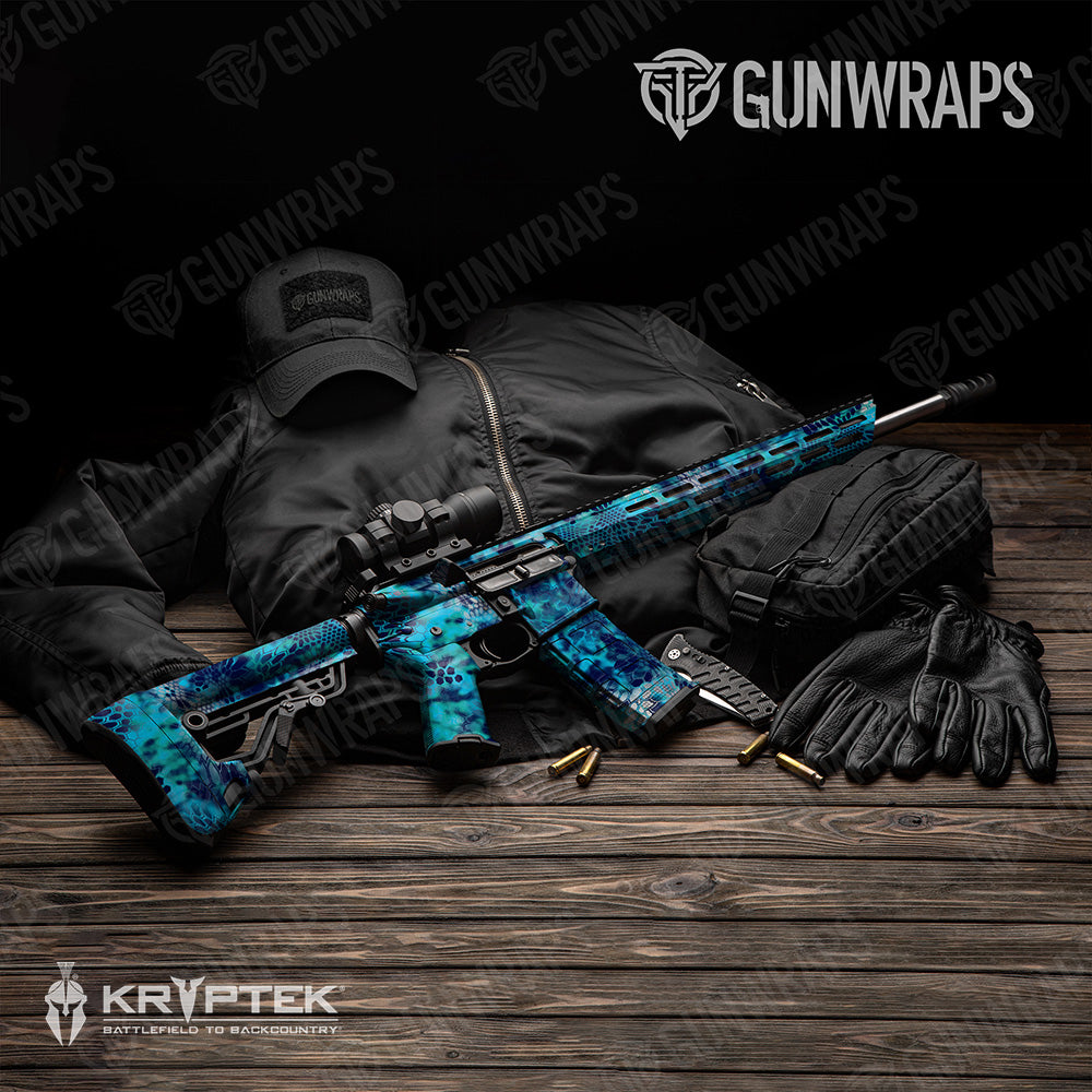 AR 15 Kryptek Pontus Camo Gun Skin Vinyl Wrap
