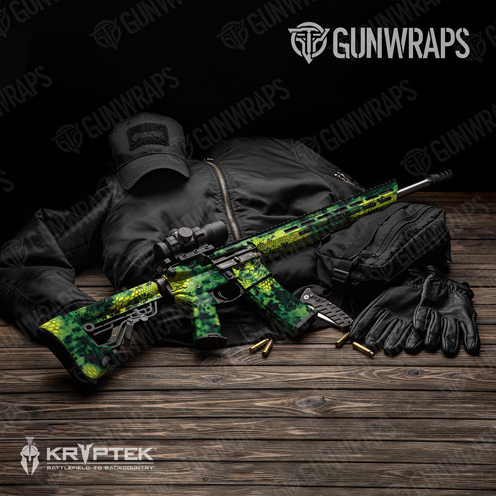 AR 15 Kryptek Toxic Waste Camo Gun Skin Vinyl Wrap