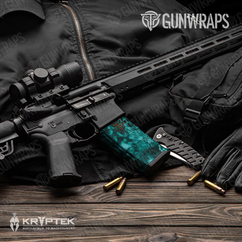 Kryptek Turquoise Camo AR 15 Mag Gun Skin Vinyl Wrap
