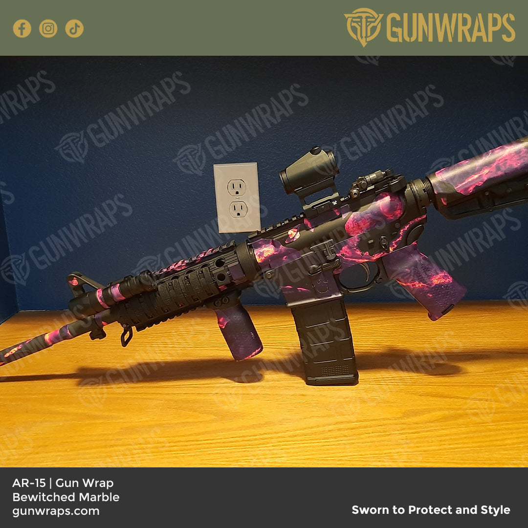 AR 15 Stone Bewitched Marble Gun Skin Vinyl Wrap