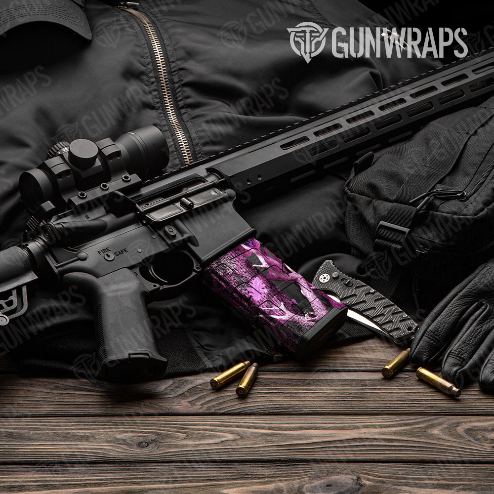 Nature Pink Lifeless Woods Camo AR 15 Mag Gun Skin Vinyl Wrap