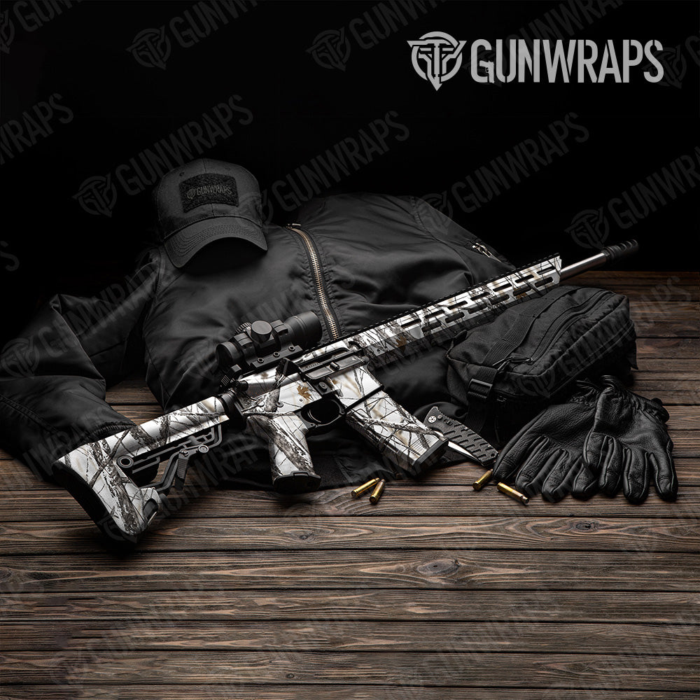Nature Snowstorm Camo AR 15 Gun Skin Vinyl Wrap